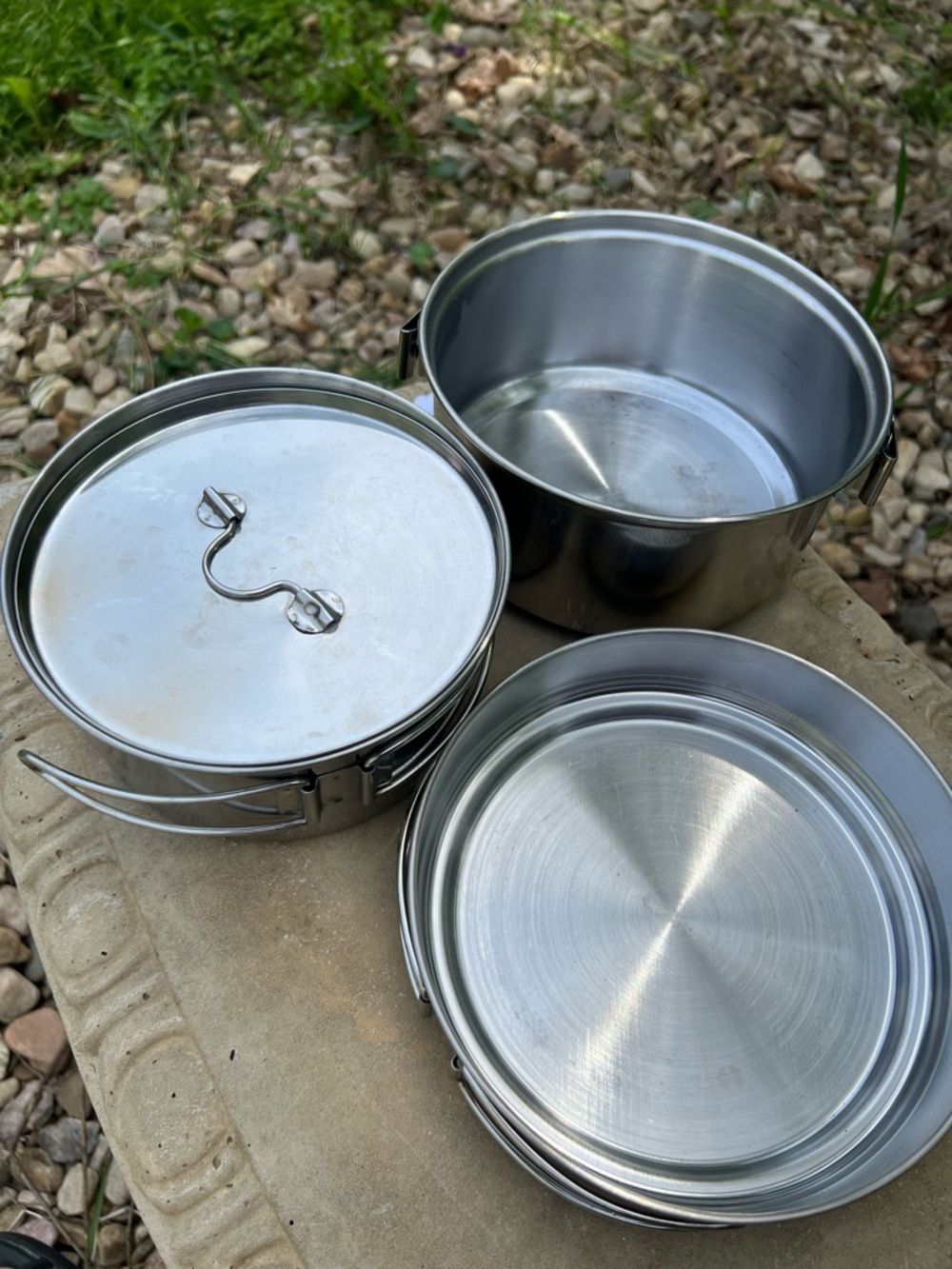 Besportable 1set Stainless Steel Camping Cookware Set Picnic Pots & Pan